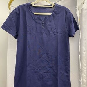 Navy Blue Short Sleeve Top